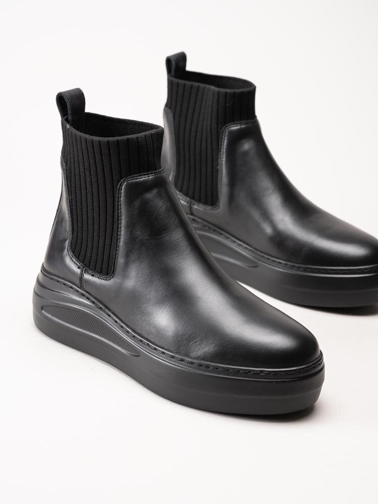 Unisa - FORCAT_NF - Svarta chelsea boots i skinn