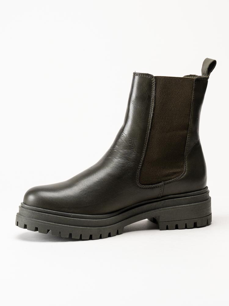 Rosa Negra - Khakigröna chelsea boots i skinn