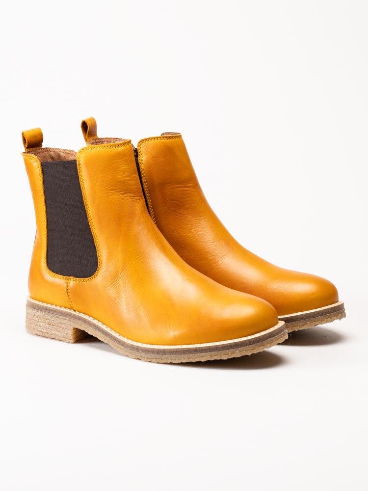 Rosa Negra - Gula chelsea boots i skinn