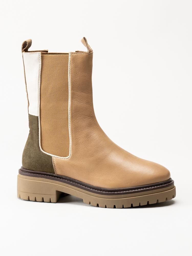 Copenhagen Shoes - Beverly - Beige höga chelsea boots i skinn