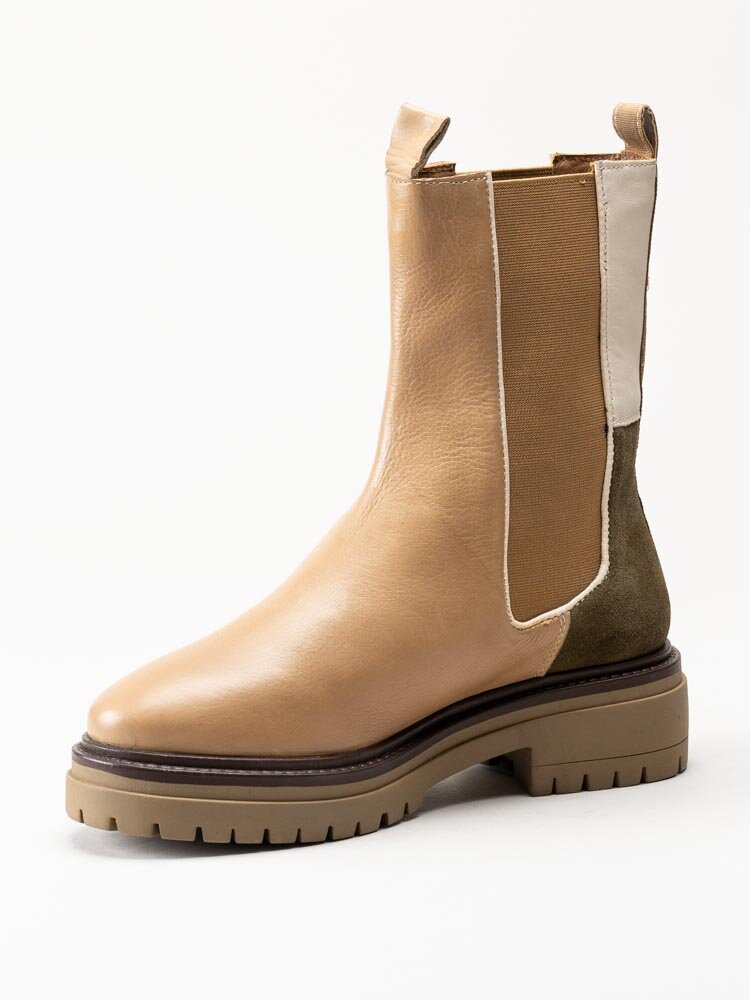 Copenhagen Shoes - Beverly - Beige höga chelsea boots i skinn