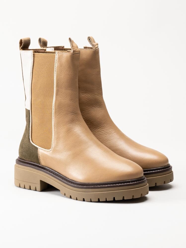 Copenhagen Shoes - Beverly - Beige höga chelsea boots i skinn