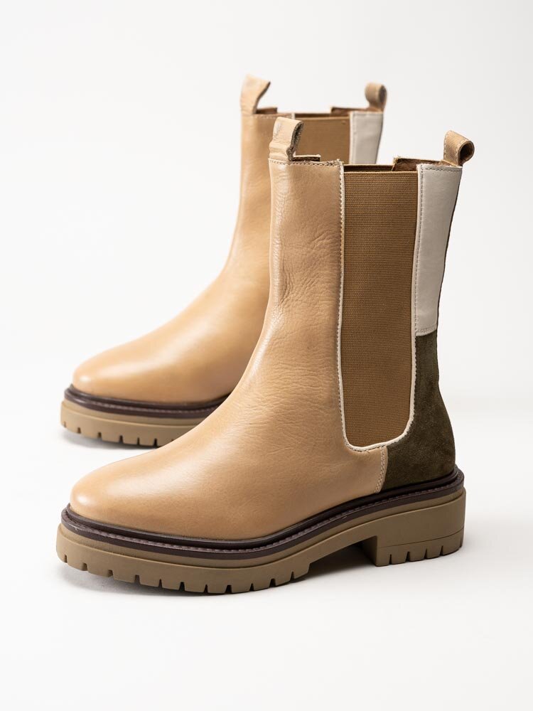 Copenhagen Shoes - Beverly - Beige höga chelsea boots i skinn