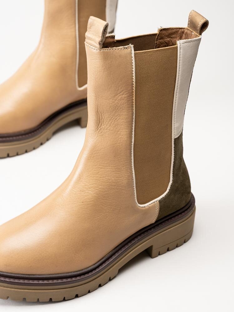 Copenhagen Shoes - Beverly - Beige höga chelsea boots i skinn