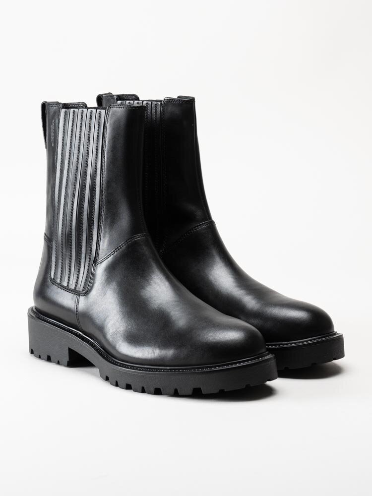 Vagabond - Kenova - Svarta höga chelsea boots i skinn