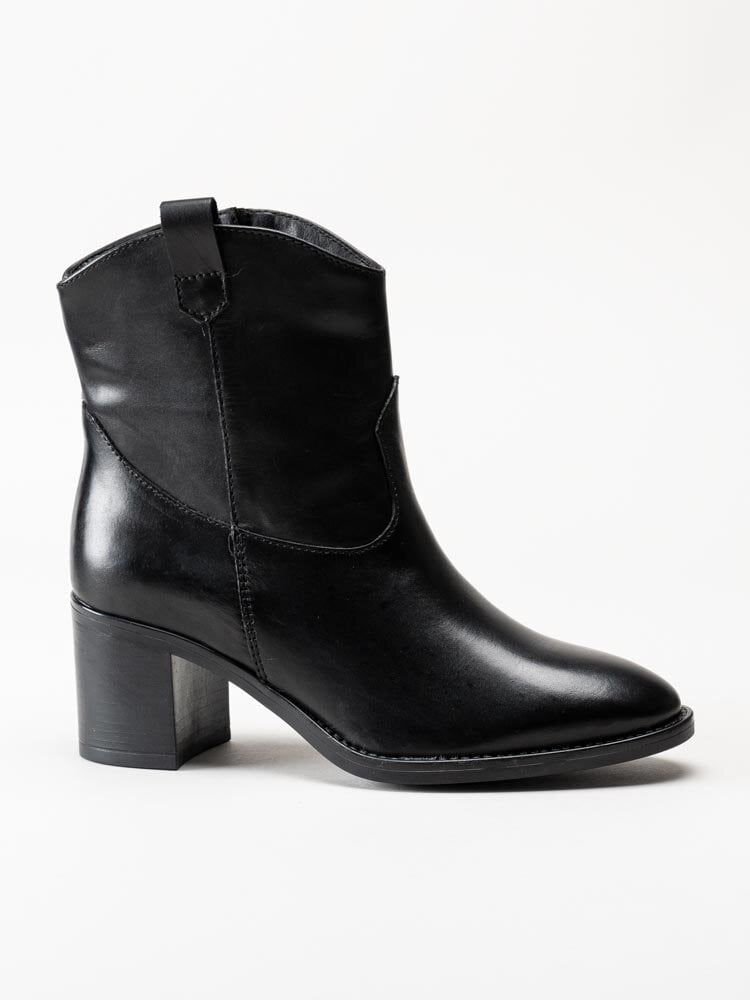 Tamaris - Svarta westerninspirerad boots i skinn