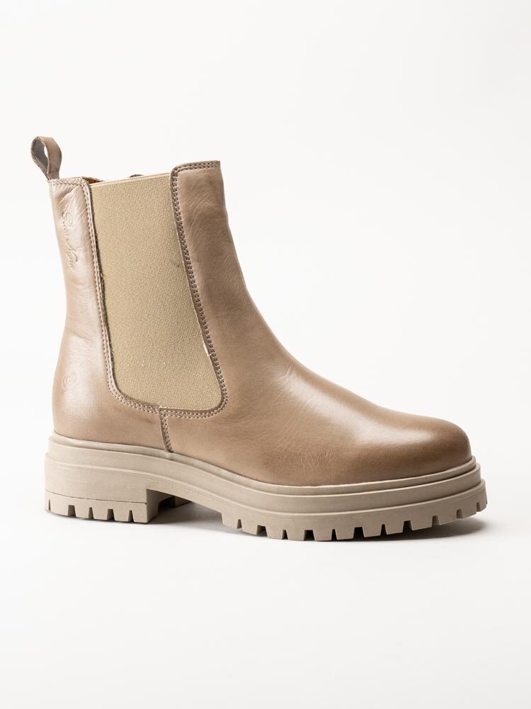 Rosa Negra - Beige chelsea boots i skinn