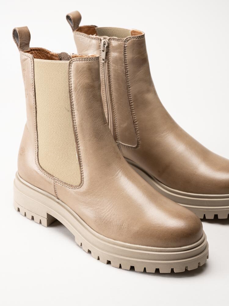 Rosa Negra - Beige chelsea boots i skinn