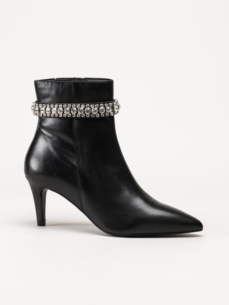 Copenhagen Shoes - Girls and Diamonds - Svarta strassboots i skinn
