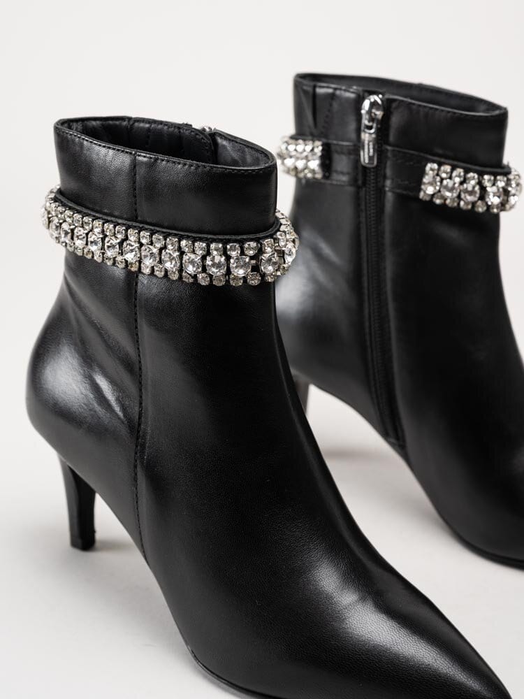 Copenhagen Shoes - Girls and Diamonds - Svarta strassboots i skinn