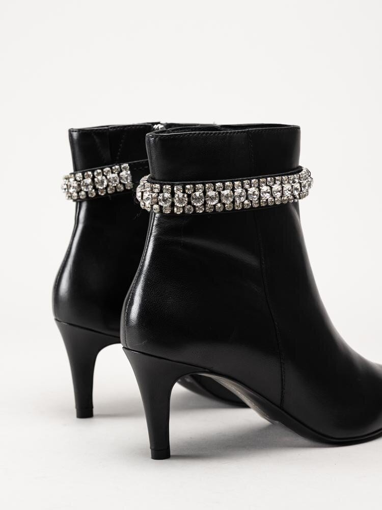 Copenhagen Shoes - Girls and Diamonds - Svarta strassboots i skinn