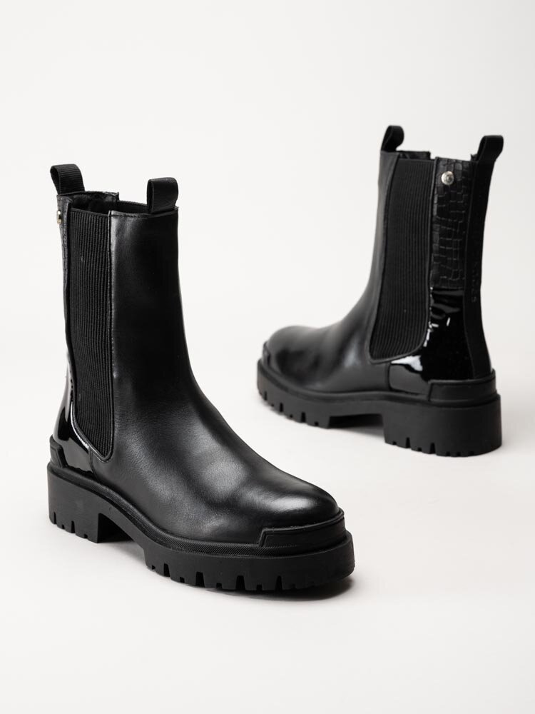 Copenhagen Shoes - Day Dreaming - Svarta höga chelsea boots i skinn