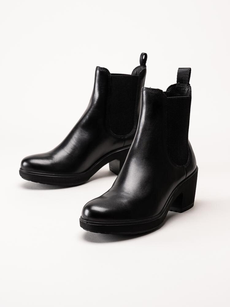 Ecco - Metropole Zurich - Svarta chelsea boots i skinn