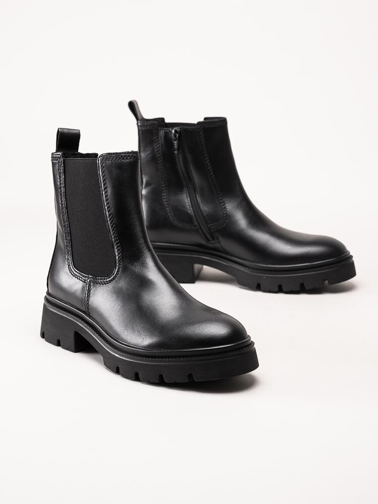 Gabor - Svarta chelsea boots i skinn