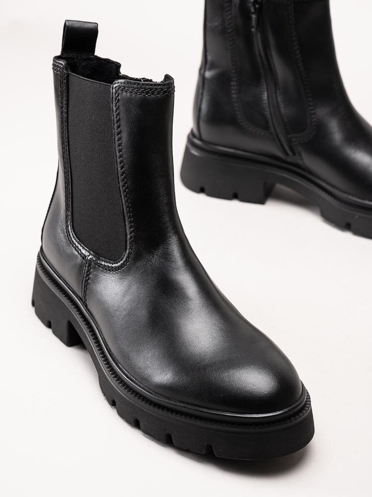 Gabor - Svarta chelsea boots i skinn