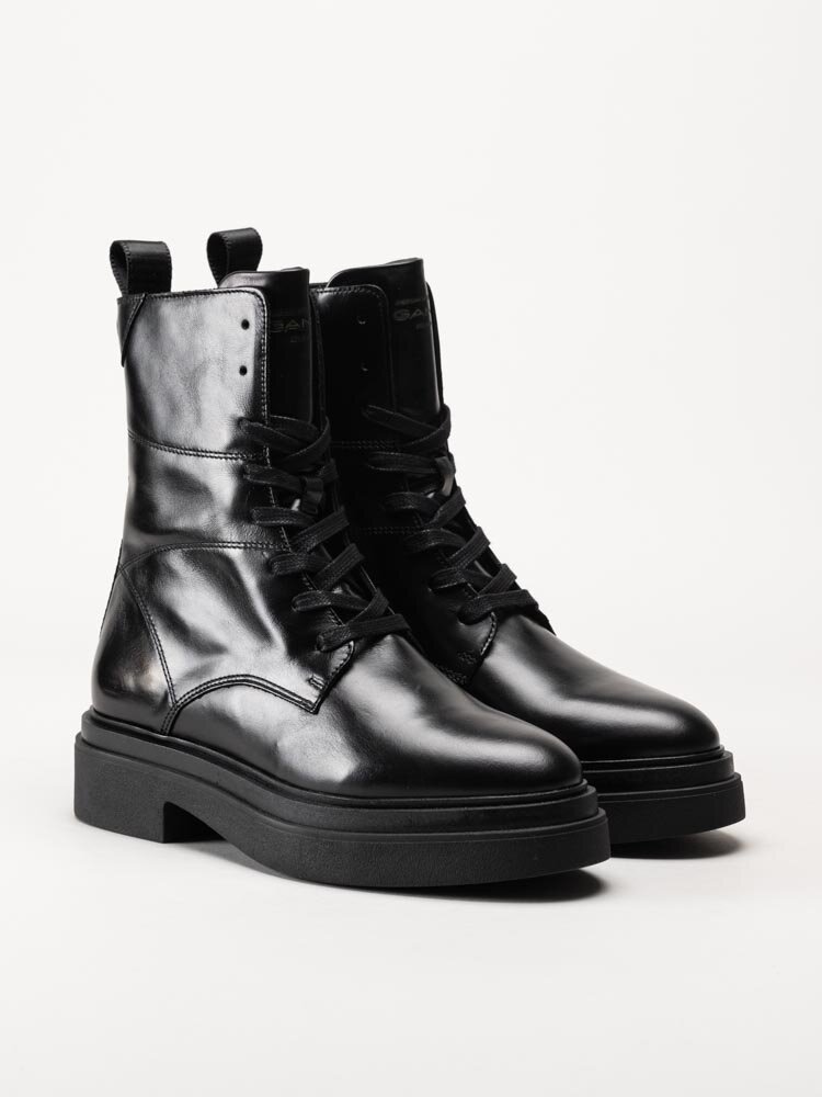 Gant Footwear - Zandrin Mid Boot - Svarta kängor i skinn