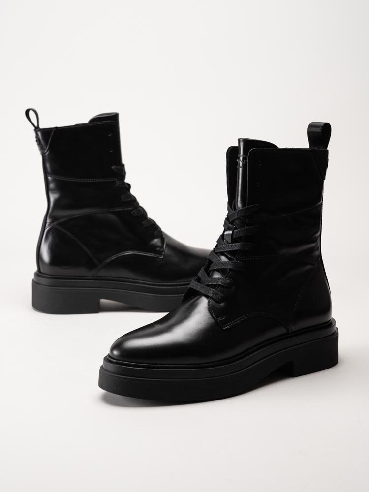 Gant Footwear - Zandrin Mid Boot - Svarta kängor i skinn