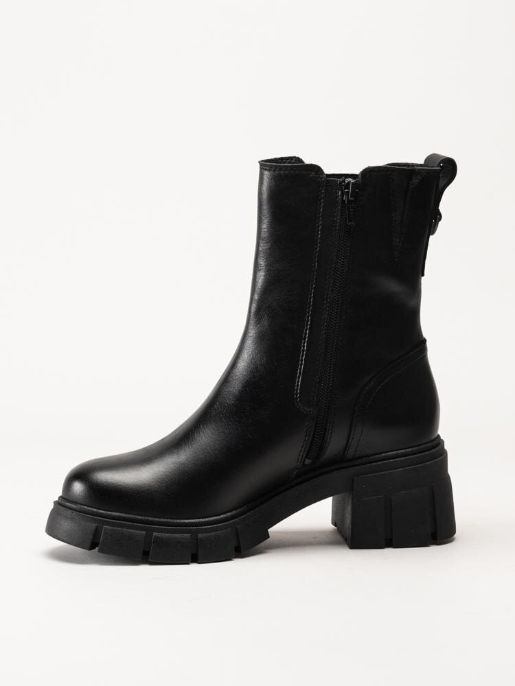 Dasia - Avila - Svarta chunky chelsea boots i skinn
