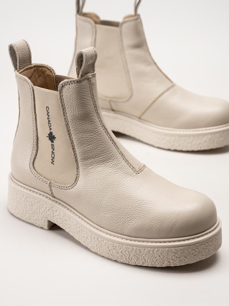 Canada Snow - Mount Vail - Off white chelsea boots i skinn