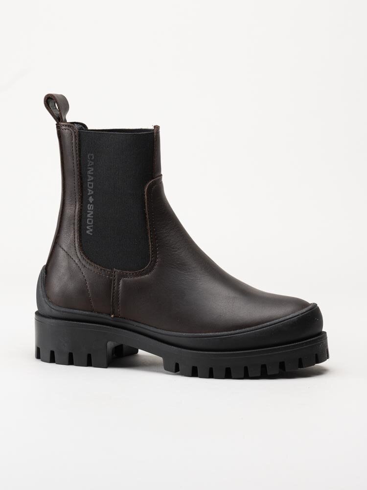 Canada Snow - Mount Vectra - Mörkbruna chelsea boots i skinn