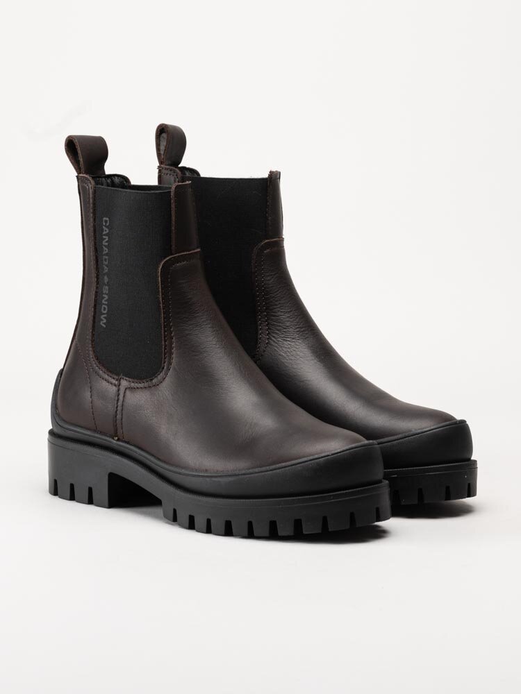 Canada Snow - Mount Vectra - Mörkbruna chelsea boots i skinn