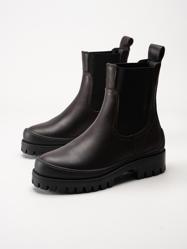 Canada Snow - Mount Vectra - Mörkbruna chelsea boots i skinn