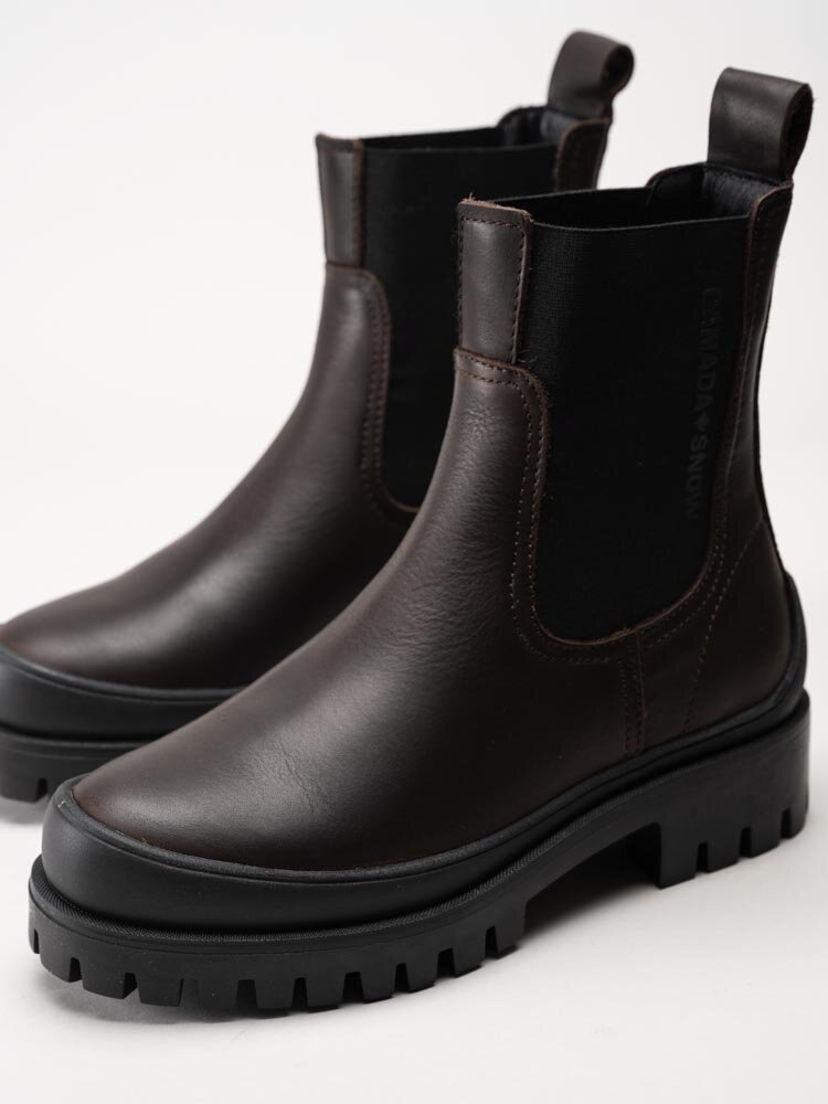 Canada Snow - Mount Vectra - Mörkbruna chelsea boots i skinn