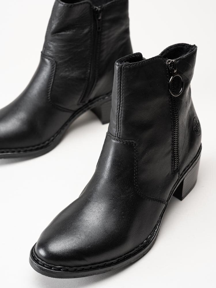 Rieker - Svarta boots i skinn