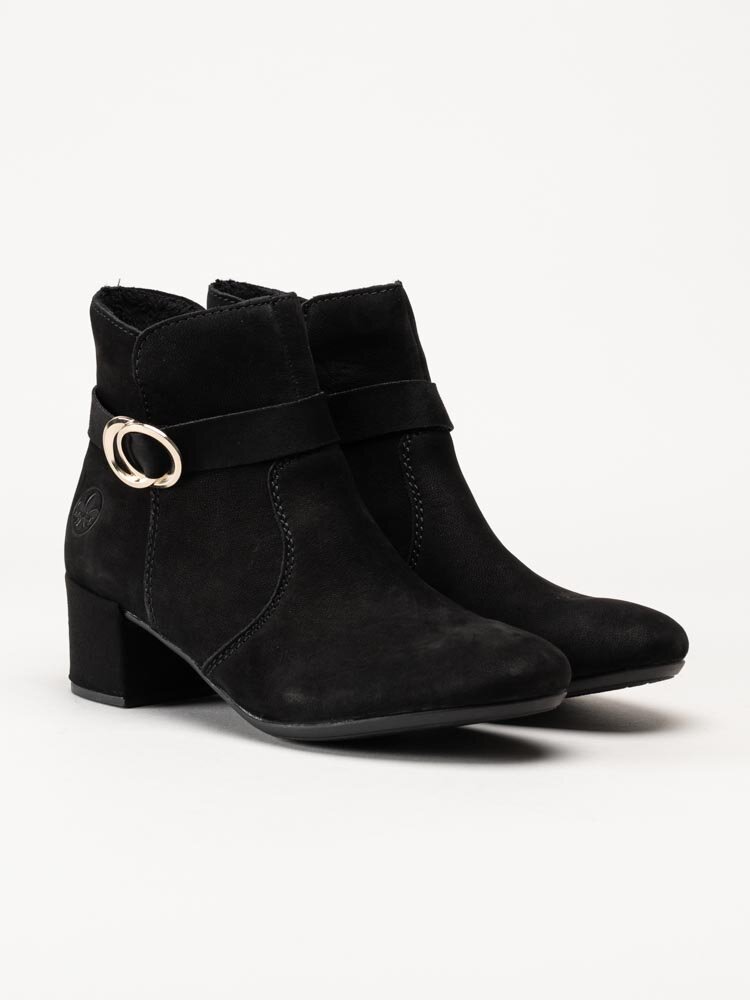 Rieker - Svarta stövletter i nubuck