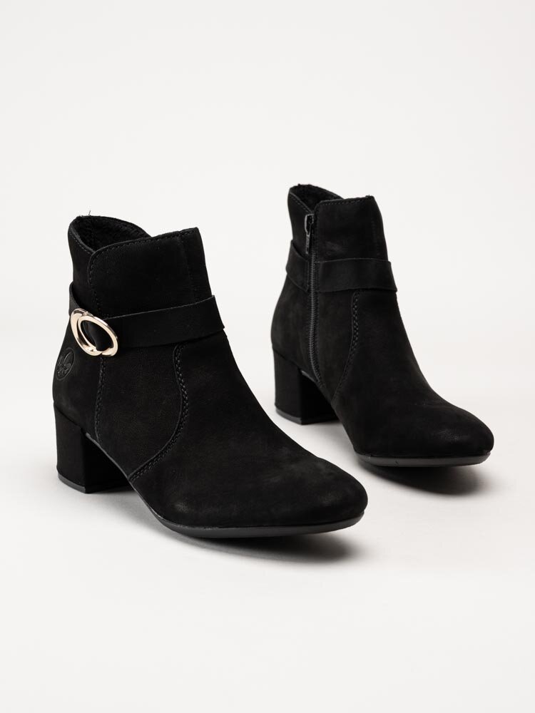 Rieker - Svarta stövletter i nubuck