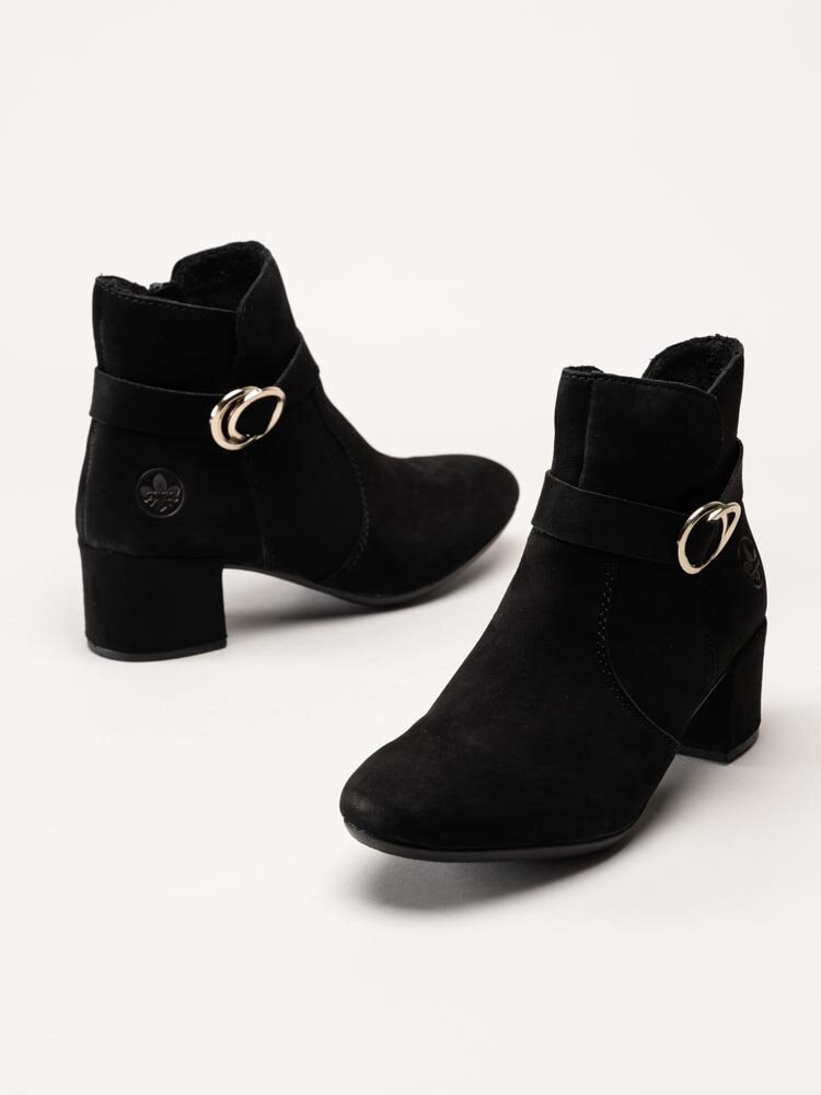 Rieker - Svarta stövletter i nubuck