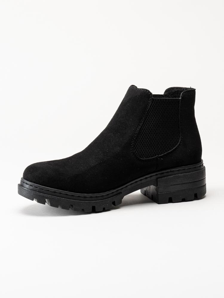 Rieker - Svarta chelsea boots i textil