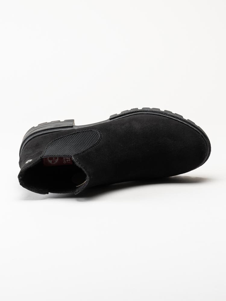Rieker - Svarta chelsea boots i textil