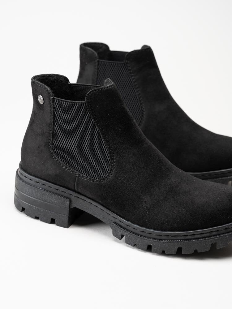 Rieker - Svarta chelsea boots i textil