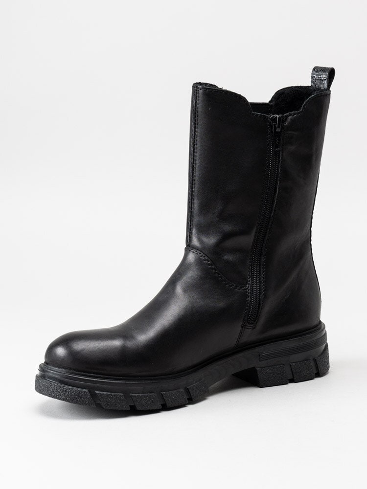 Rieker - Svarta höga chelsea boots i skinn