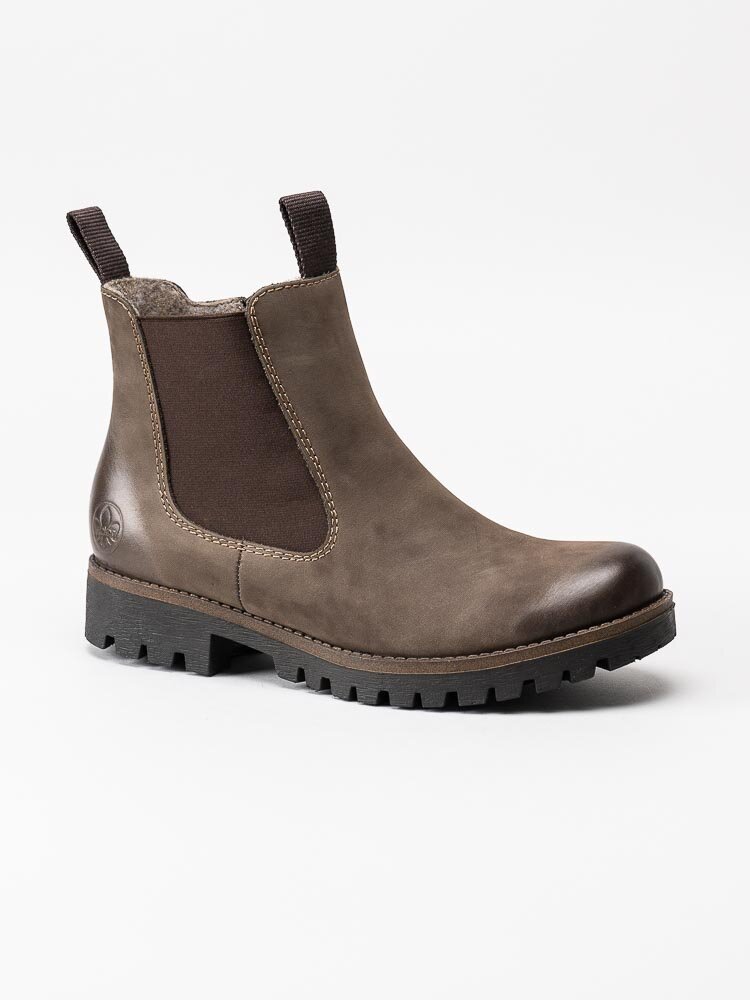 Rieker - Stenfärgade chelsea boots i nubuck