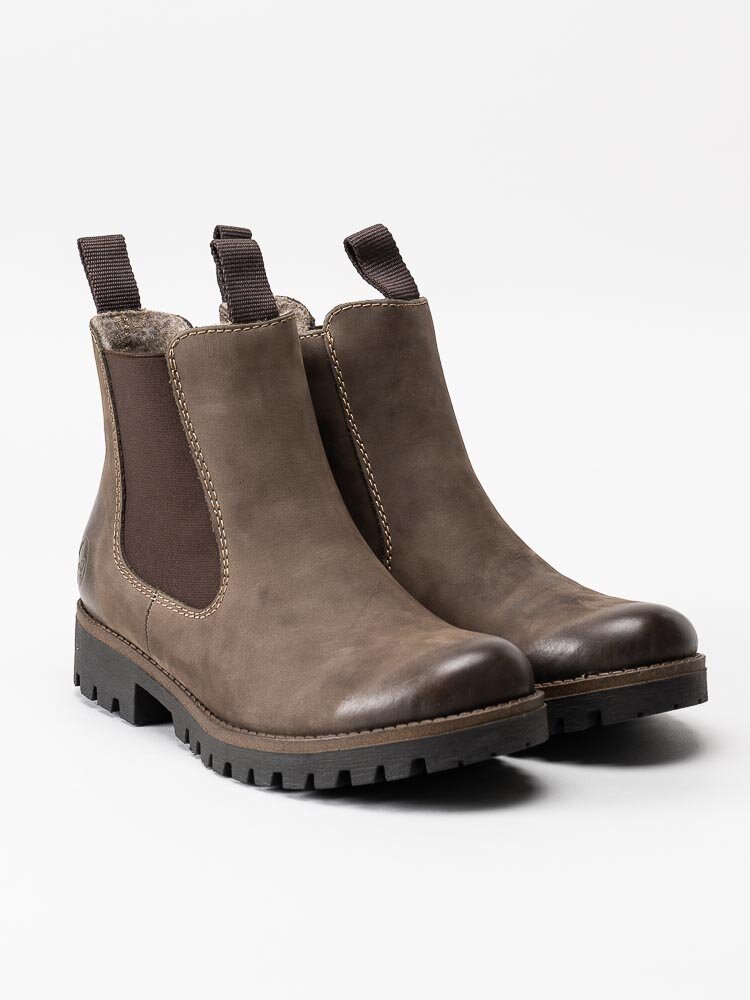 Rieker - Stenfärgade chelsea boots i nubuck