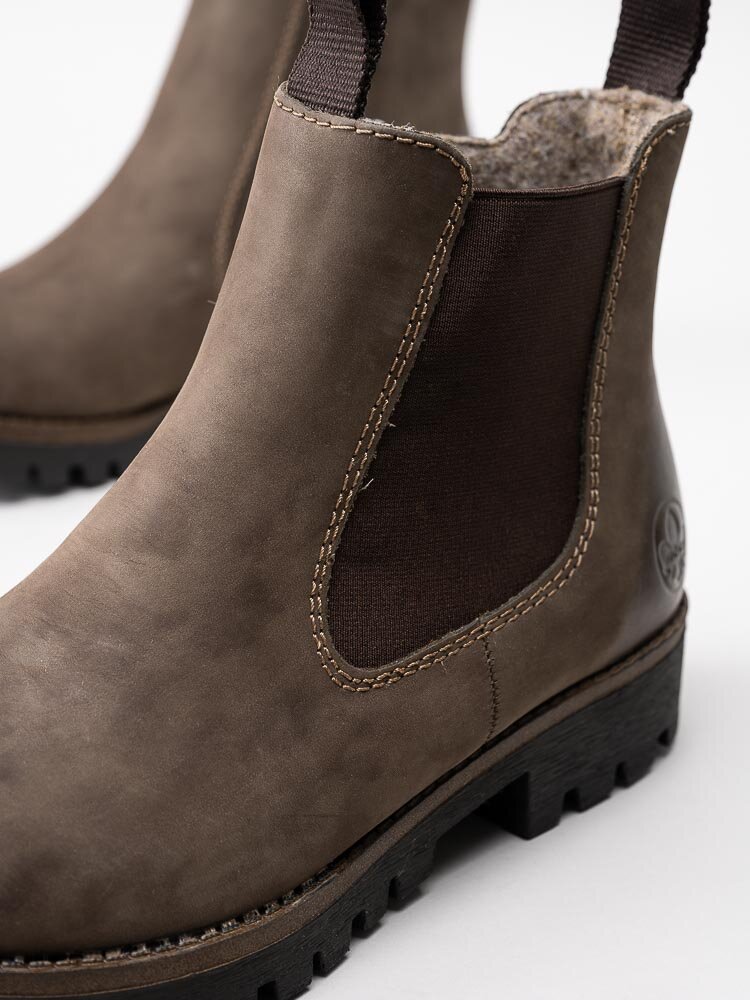 Rieker - Stenfärgade chelsea boots i nubuck