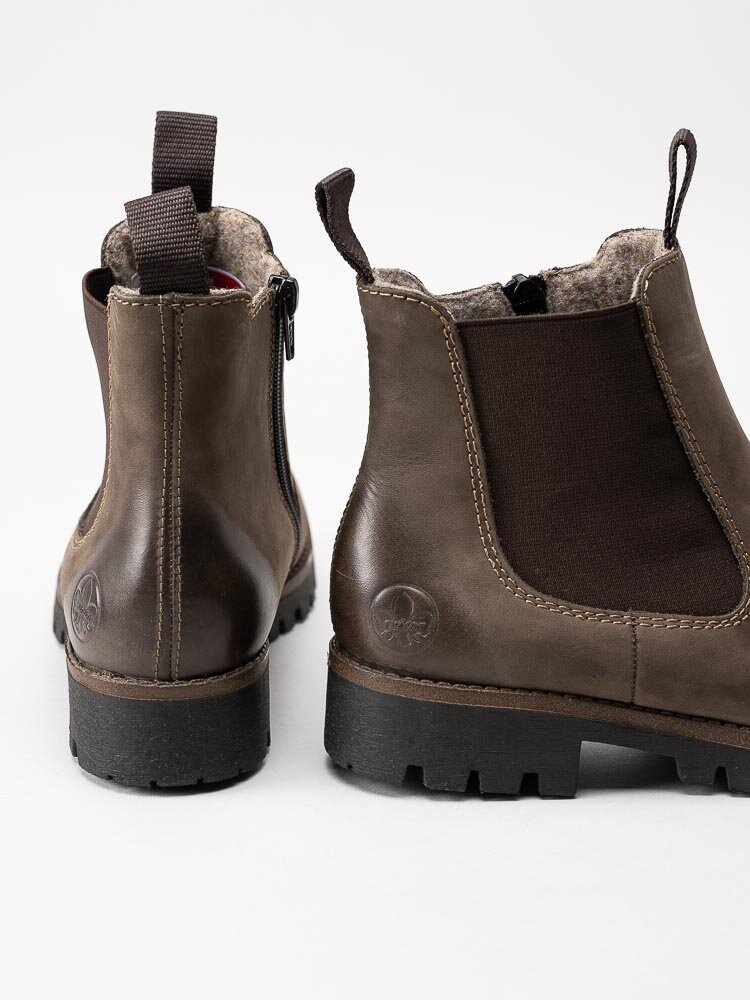 Rieker - Stenfärgade chelsea boots i nubuck