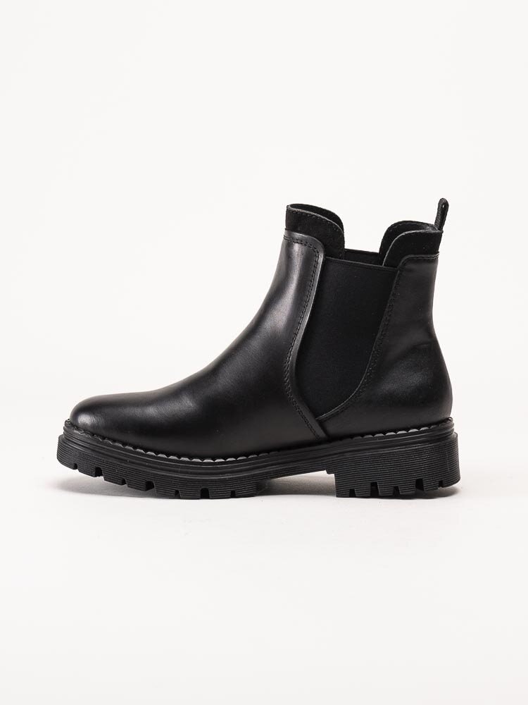 Rieker - Svarta fodrade chelsea boots i skinn