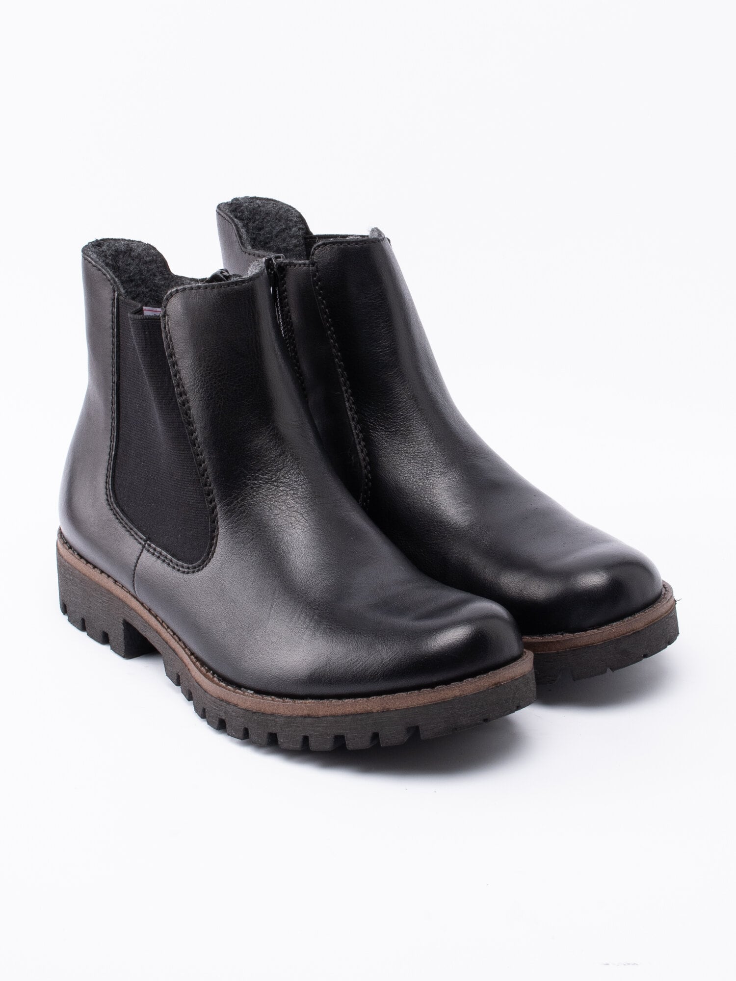 Rieker - Svarta chelsea boots i skinn