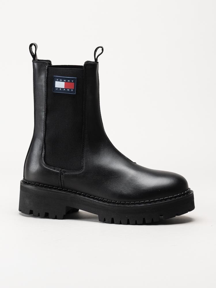 Tommy Hilfiger - Urban Chelsea - Svarta höga chelsea boots i skinn