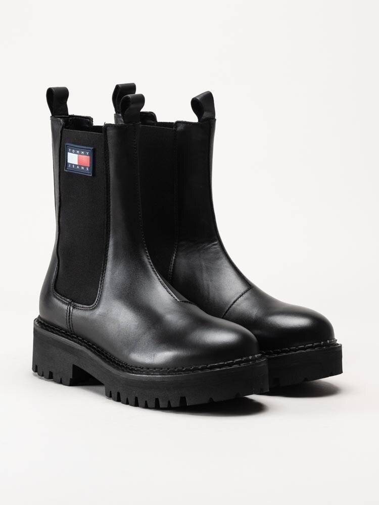 Tommy Hilfiger - Urban Chelsea - Svarta höga chelsea boots i skinn