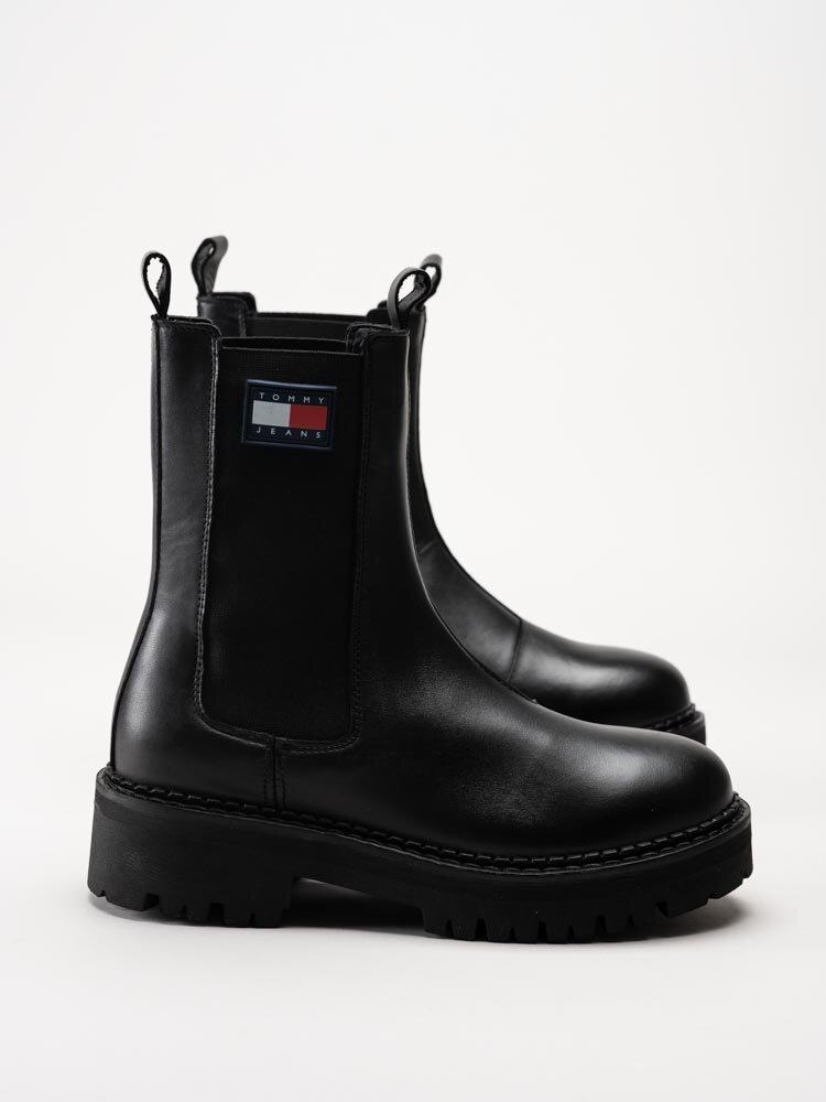 Tommy Hilfiger - Urban Chelsea - Svarta höga chelsea boots i skinn