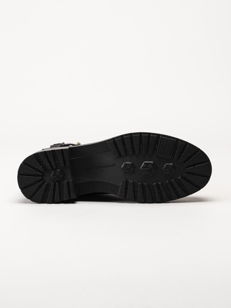 Tommy Hilfiger - Belt Bootie Material Mix - Svarta boots i skinn