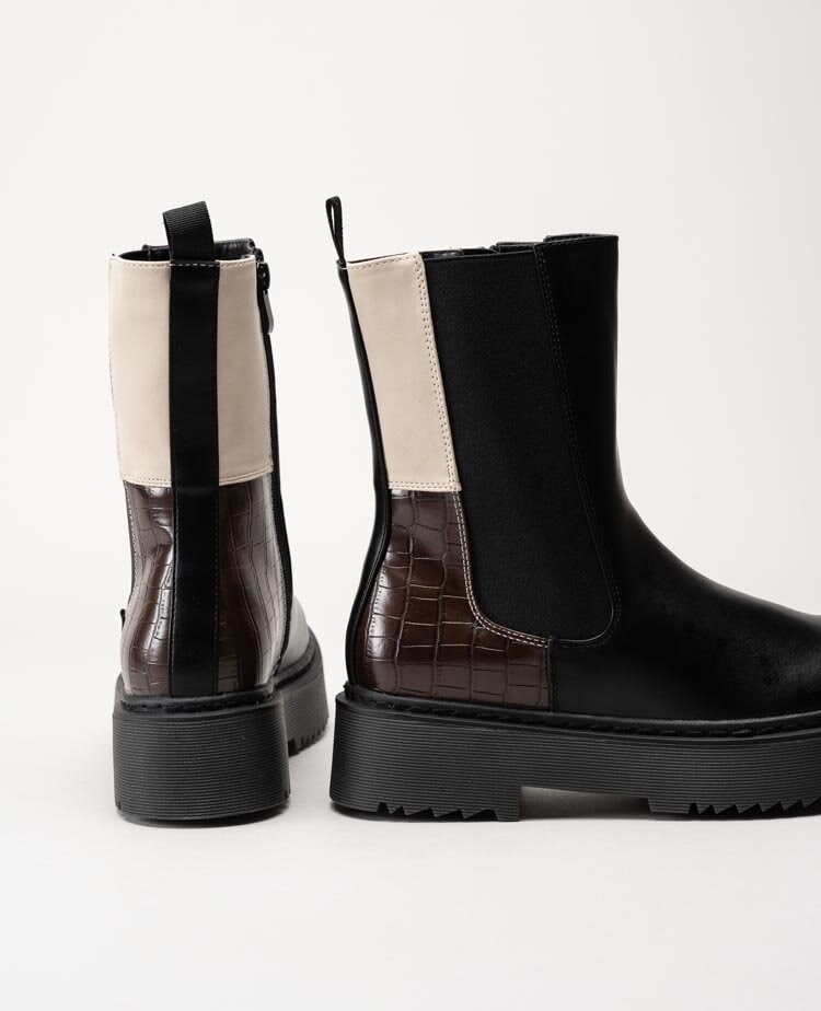 Duffy - Svarta flerfärgade platåboots