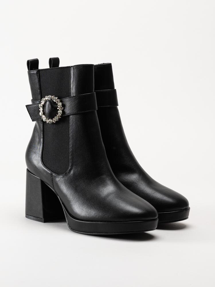 Duffy - Svarta platåboots i skinnimitation