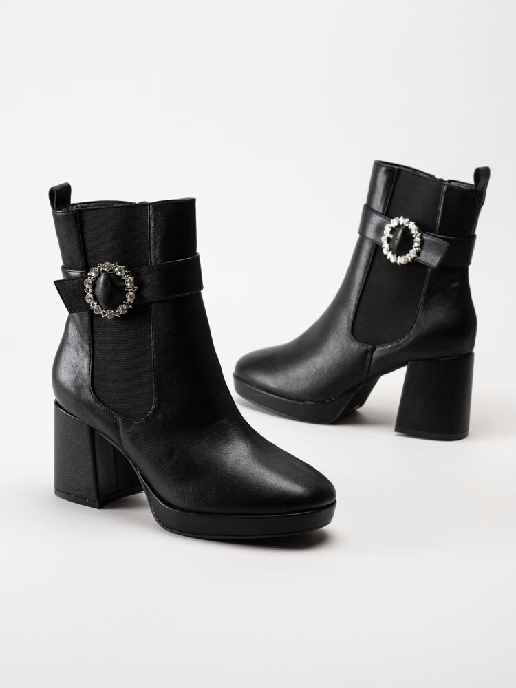 Duffy - Svarta platåboots i skinnimitation