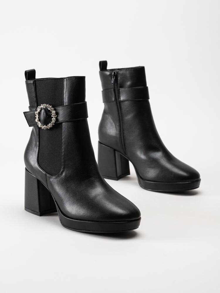 Duffy - Svarta platåboots i skinnimitation
