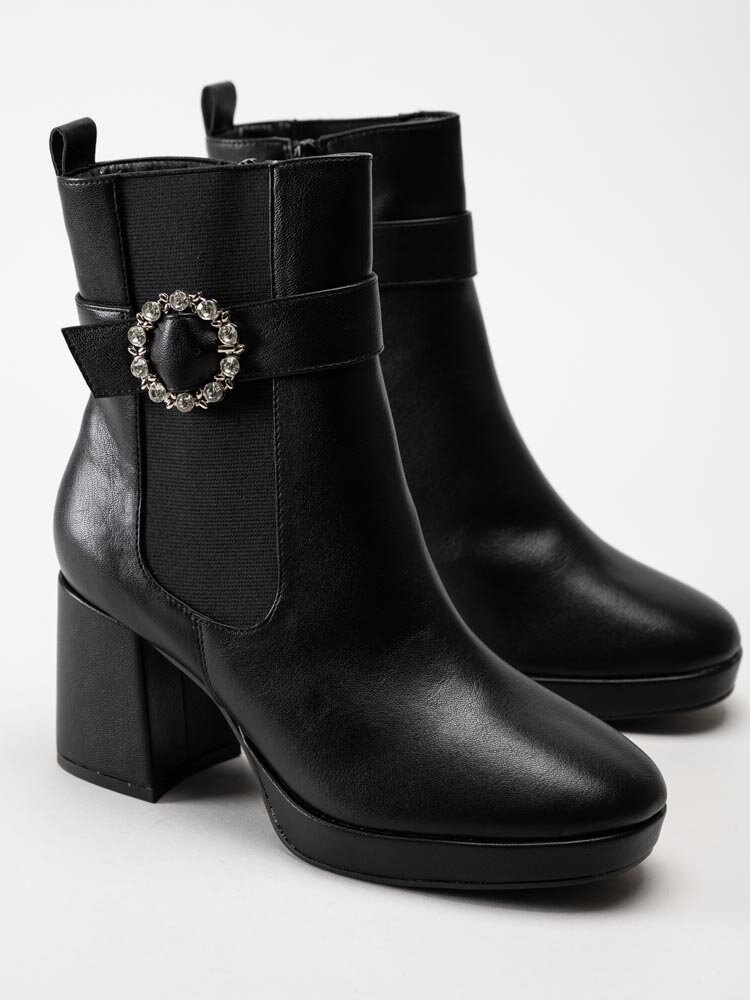 Duffy - Svarta platåboots i skinnimitation